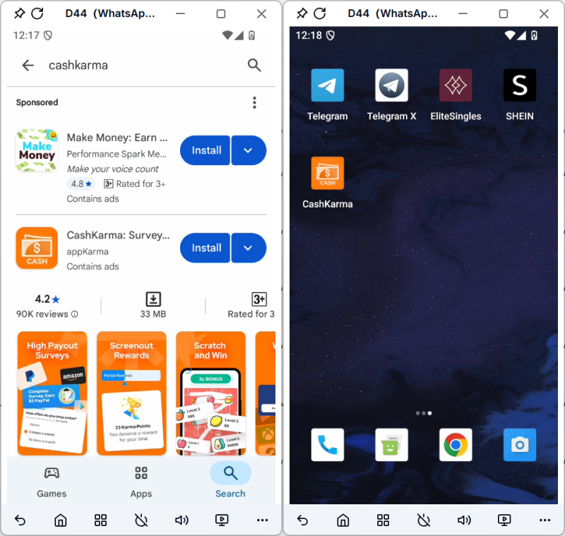 install Cashkarma APP